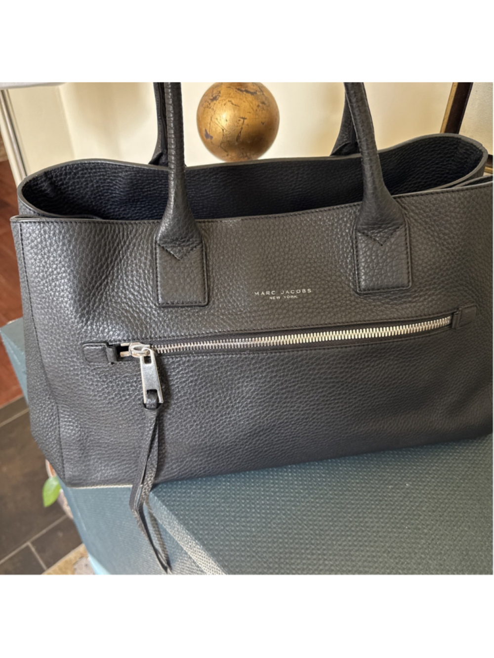 Marc Jacobs Gotham Tote Black Large Pebble Leather Satchel
